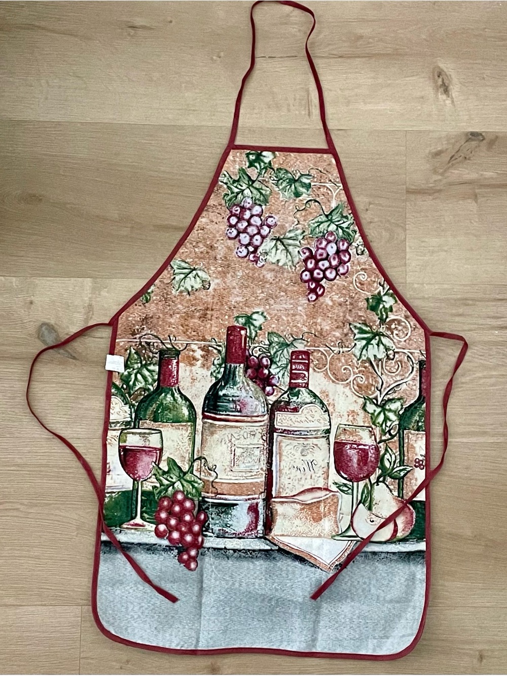 NWT Wine & Grape Print Kitchen Apron - Picture 5 of 8